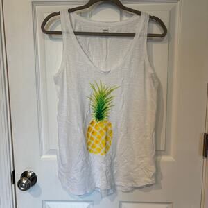 Old Navy Pineapple Relaxed Racerback Tank White Small